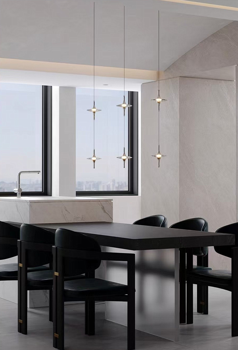 Crystal staircase chandelier, modern, simple and high-end, light luxury duplex, personalized dining room, bedroom, bedside small chandelier pic 10