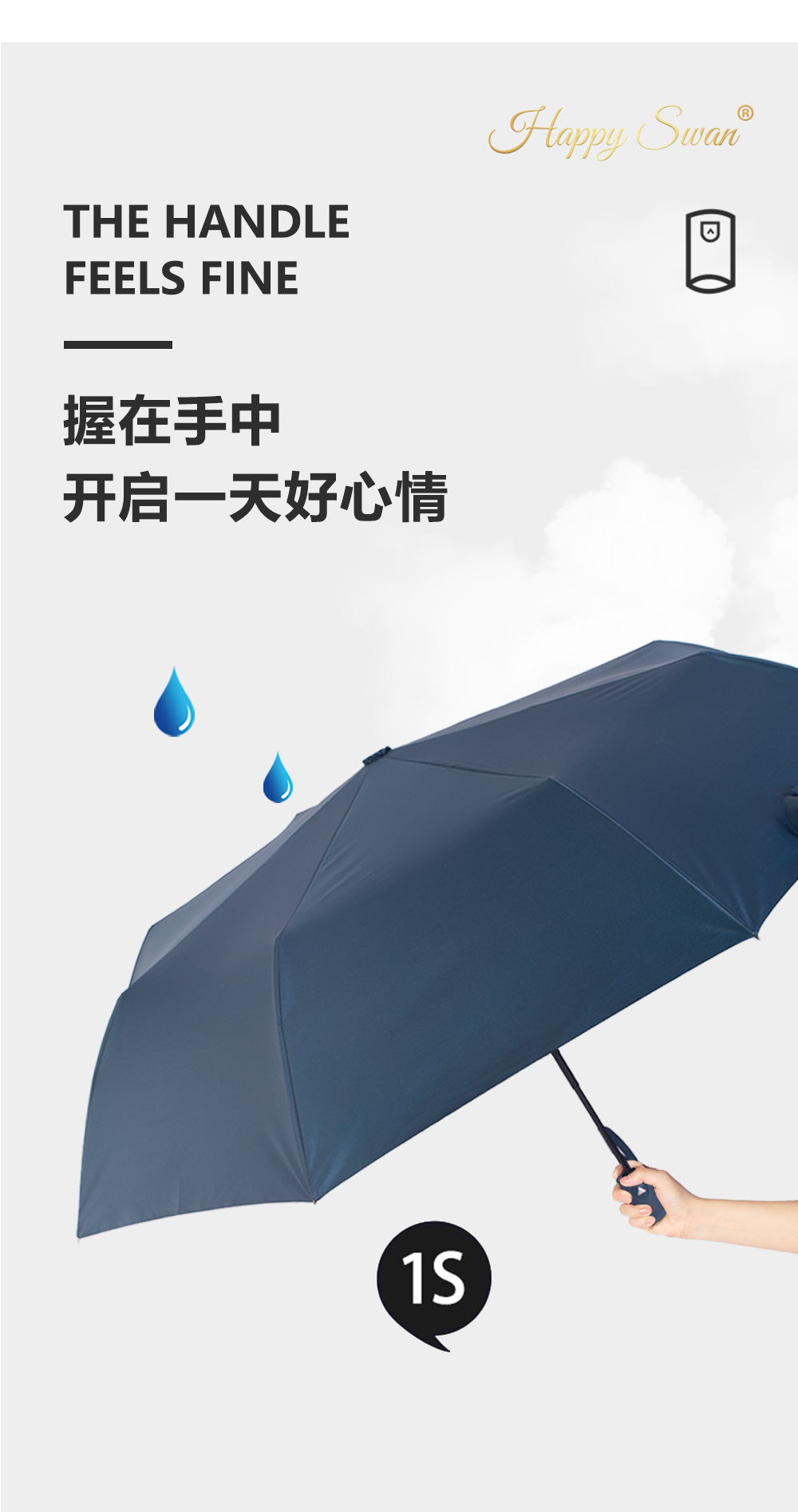 Automatic three-fold silver rubber umbrella, plain semi-automatic umbrella, 21-inch sun protection, foreign trade supply, in stock, advertising umbrella pic 9