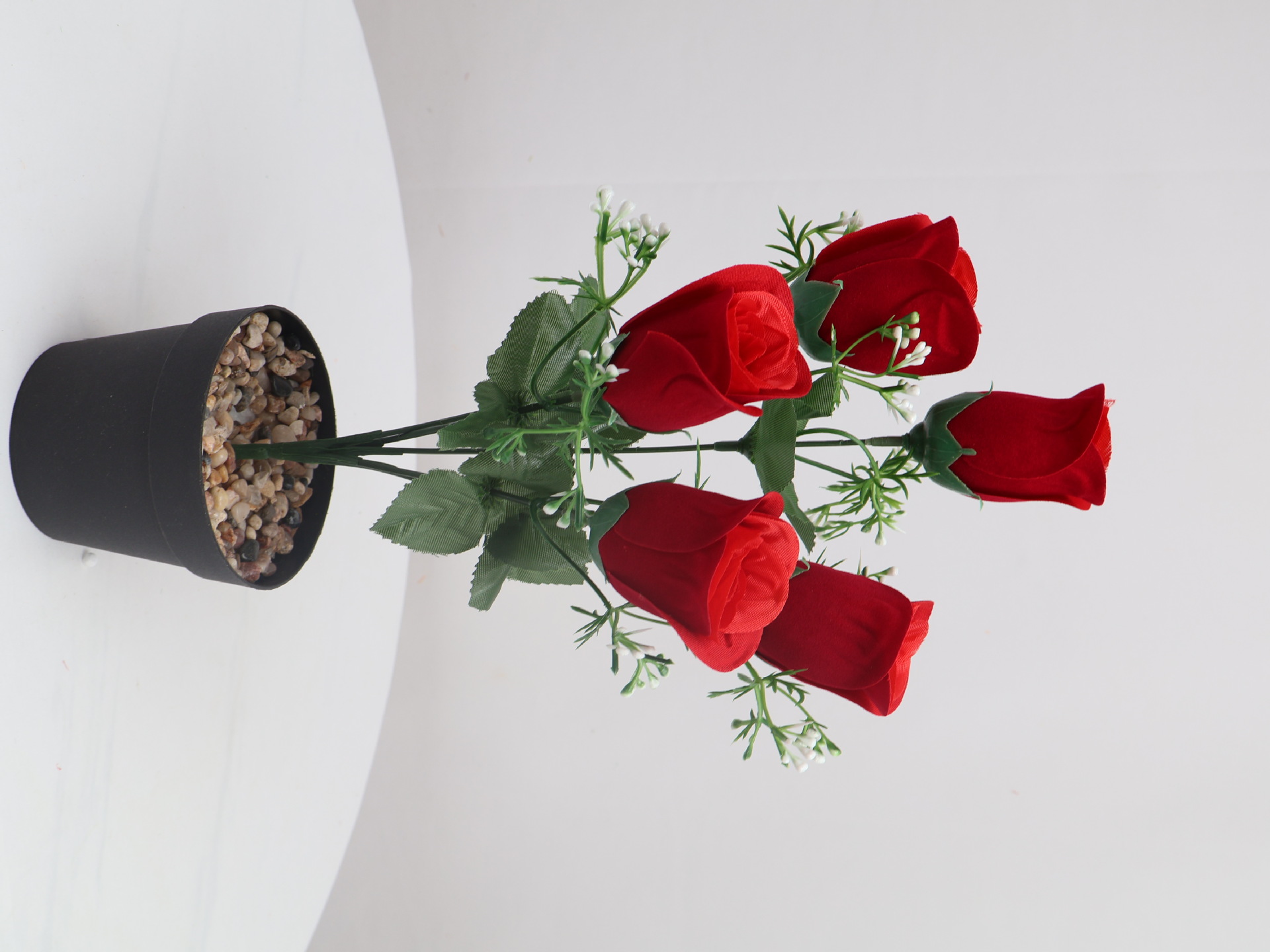 跨境代发贴标亚马孙特姆希音爆款绒布仿真玫瑰花厂外贸春蕾假花蕾详情8