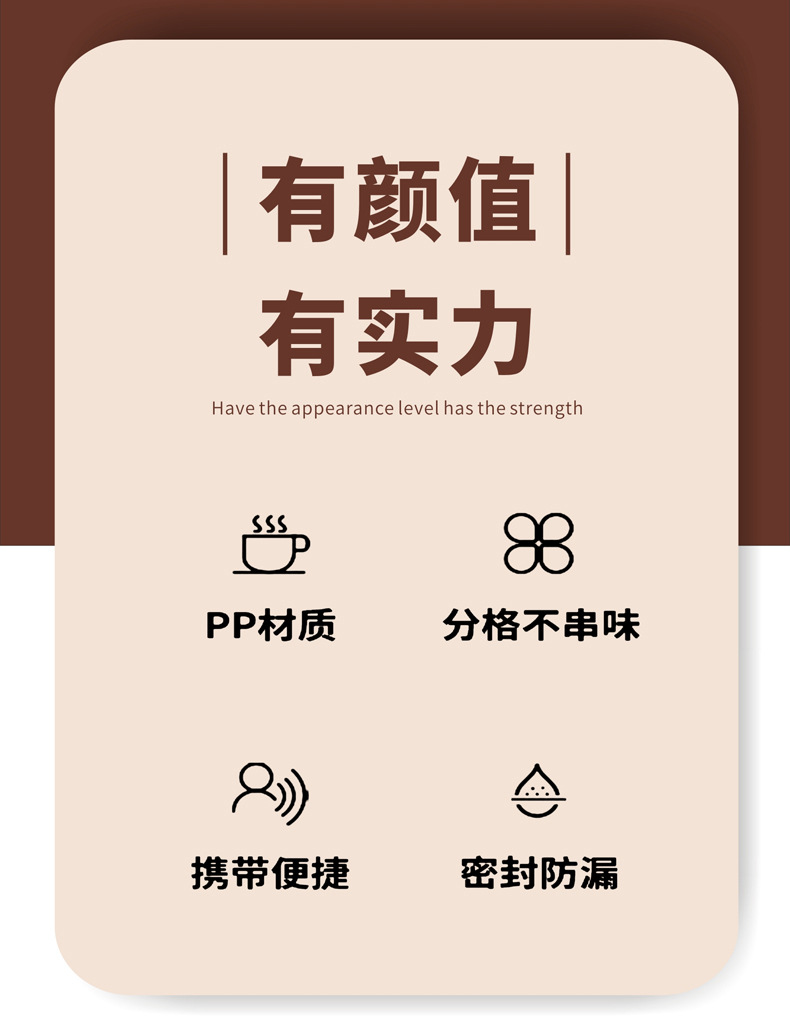 饭盒三格分格含餐具便当盒寿司盒野餐盒可爱上班族微波炉食品级pp详情8