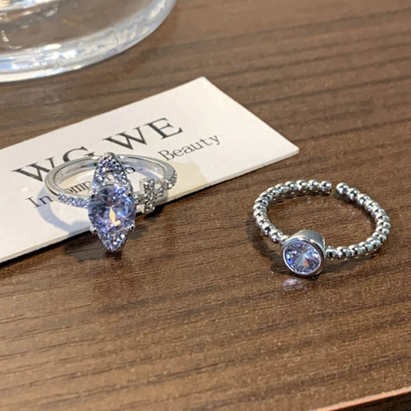 西太后星球戒指女轻奢小众锆石开口食指戒时尚个性设计感指环详情9