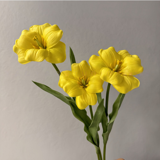 PU开口笑郁金香仿真假花手感保湿婚庆用花摄影道具装饰摆件仿真花详情17