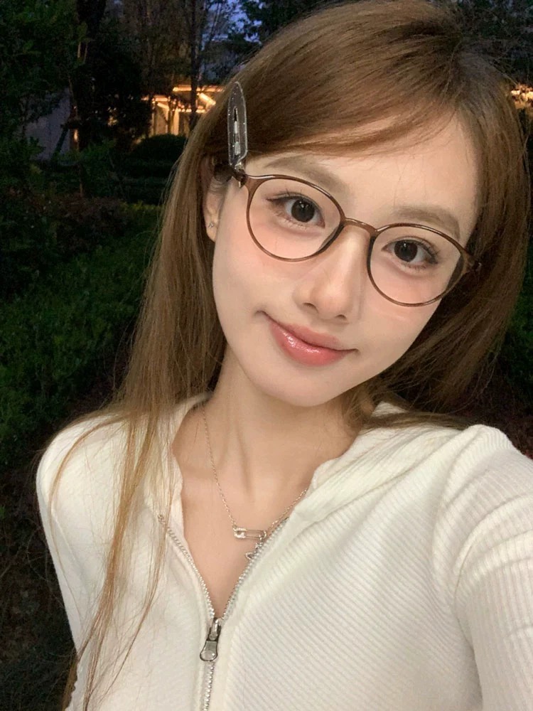 茶色小框高度数近视镜框潮品素颜近视眼镜女批发7122超轻眼镜框架详情3