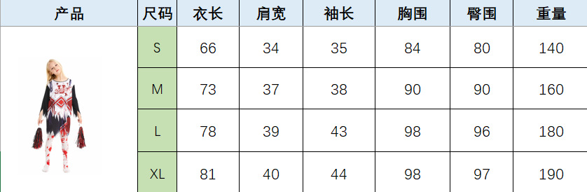 儿童万圣节狂欢节cosplay丧尸服装女孩恐怖啦啦队派对连衣裙详情1