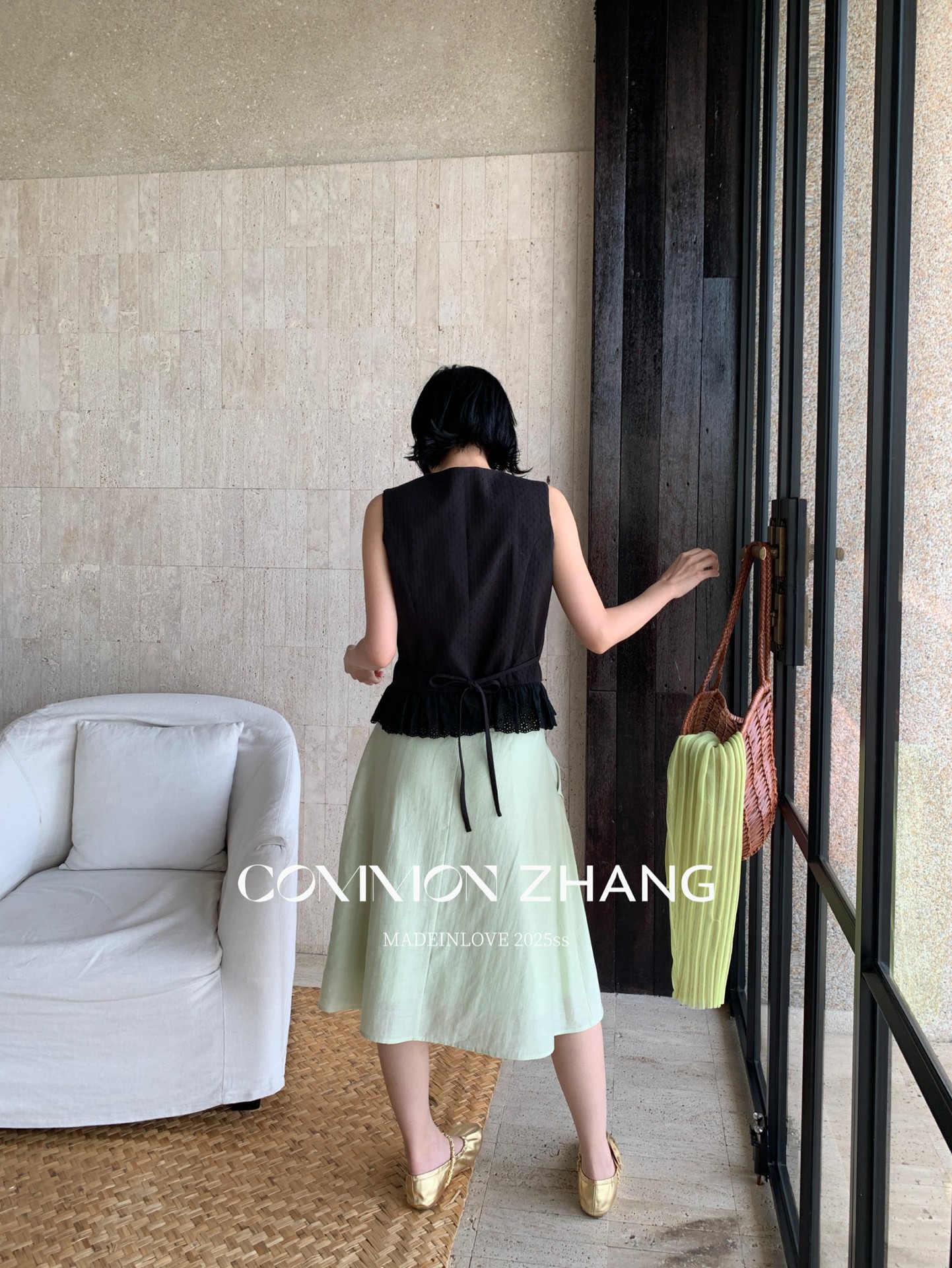 CZ ZHANG Summer French lace-up waist Tencel solid color low-waist A-line pleated skirt B22859 pic 28