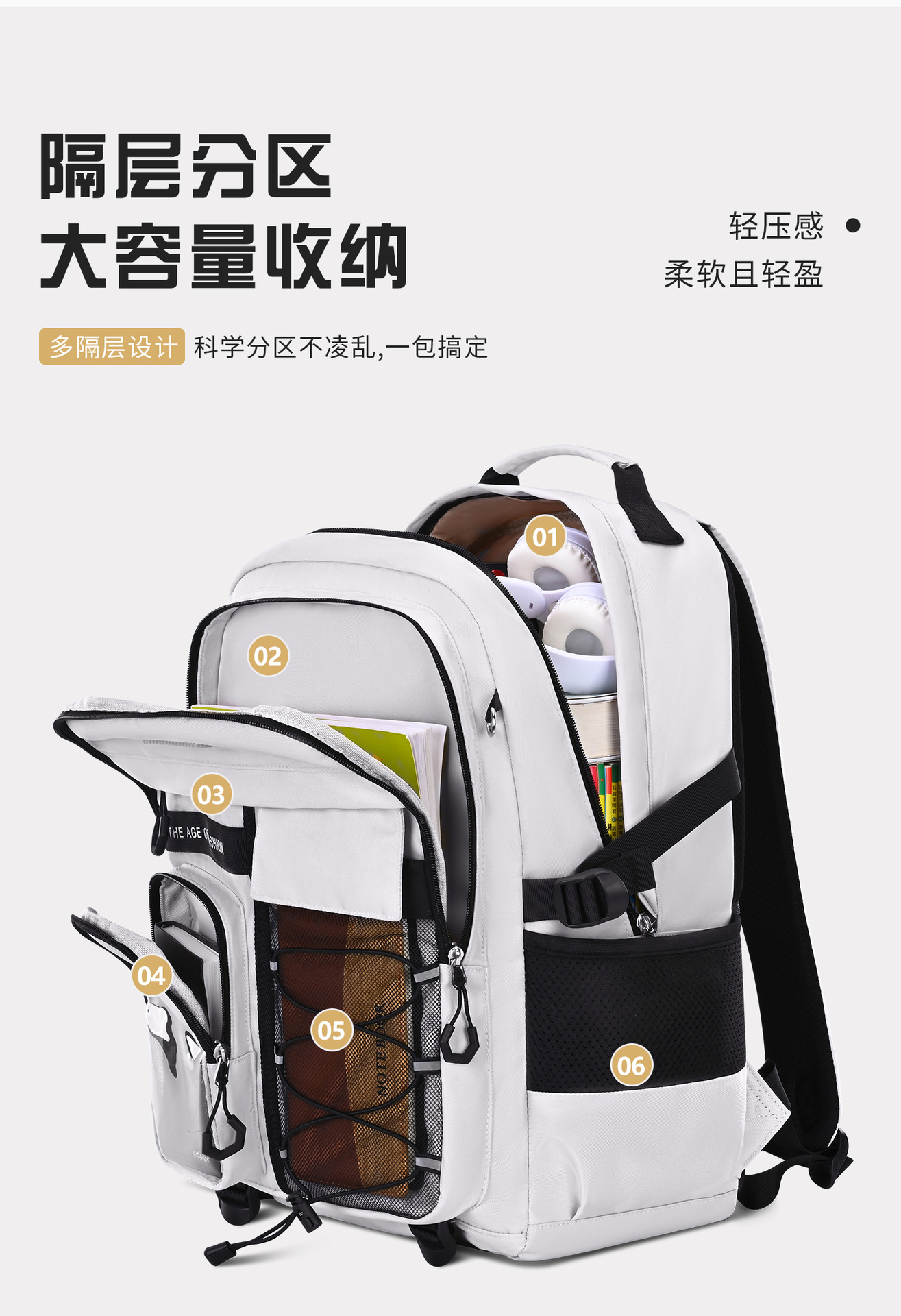 2025 New model of schoolbag for primary and junior high school girls, reducing burden and protecting spine, large capacity for high school girls, ultra-light for boys pic 8