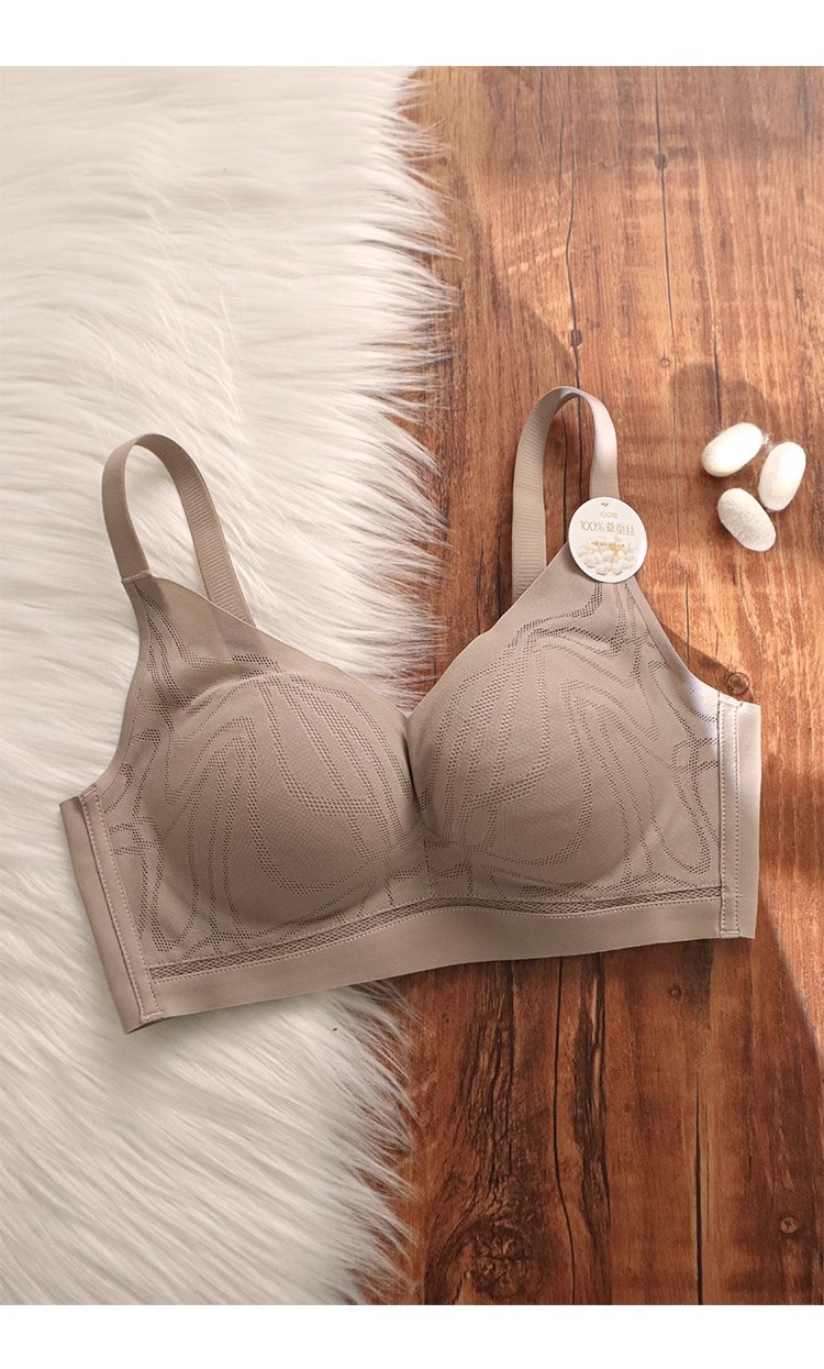 桑蚕丝真丝无痕内衣女小胸聚拢显小收副乳防下垂无钢圈文胸罩秋冬详情15