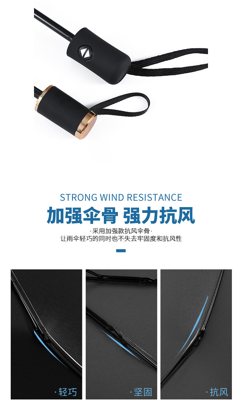 全自动UV黑胶遮阳伞便携三折伞晴雨两用防晒防紫外线折叠太阳伞详情12