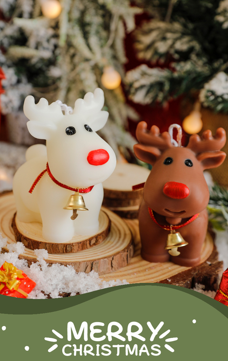 创意驯鹿香薰蜡烛 圣诞节装扮白色麋鹿蜡烛伴手礼盒送闺蜜礼物详情1