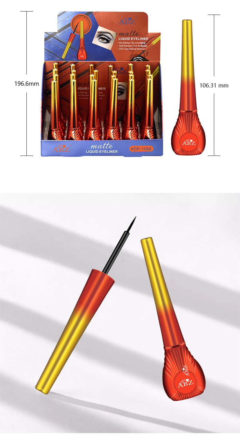 跨境外贸现货ABZ眼线笔防水持久不晕染毛刷头极细眼线笔彩妆加工详情7