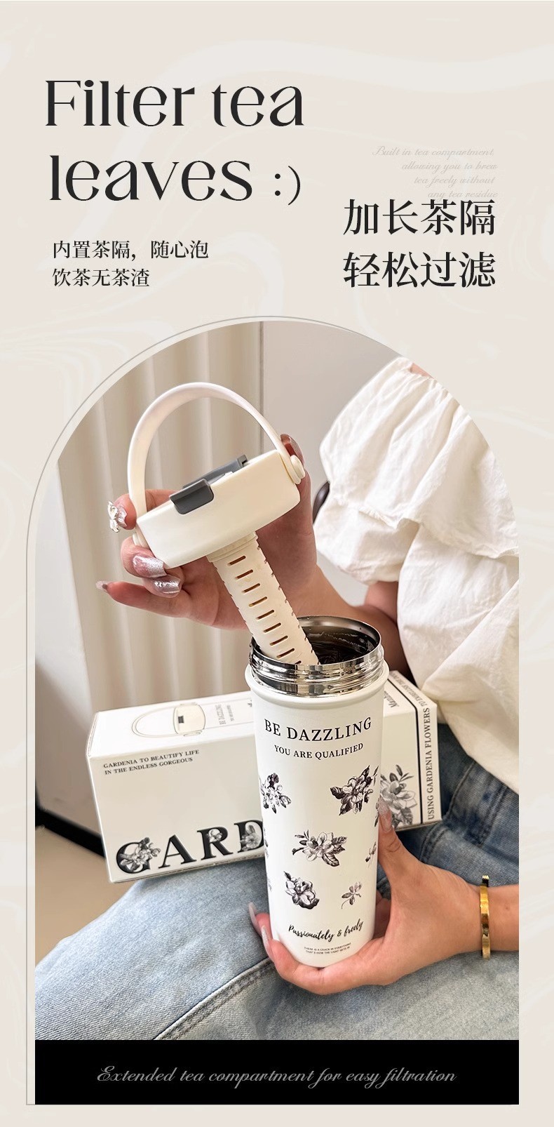 New type of insulated cup, 316 stainless steel coffee cup, high appearance level, portable straw water cup, large-capacity fruit tea cup customization pic 6