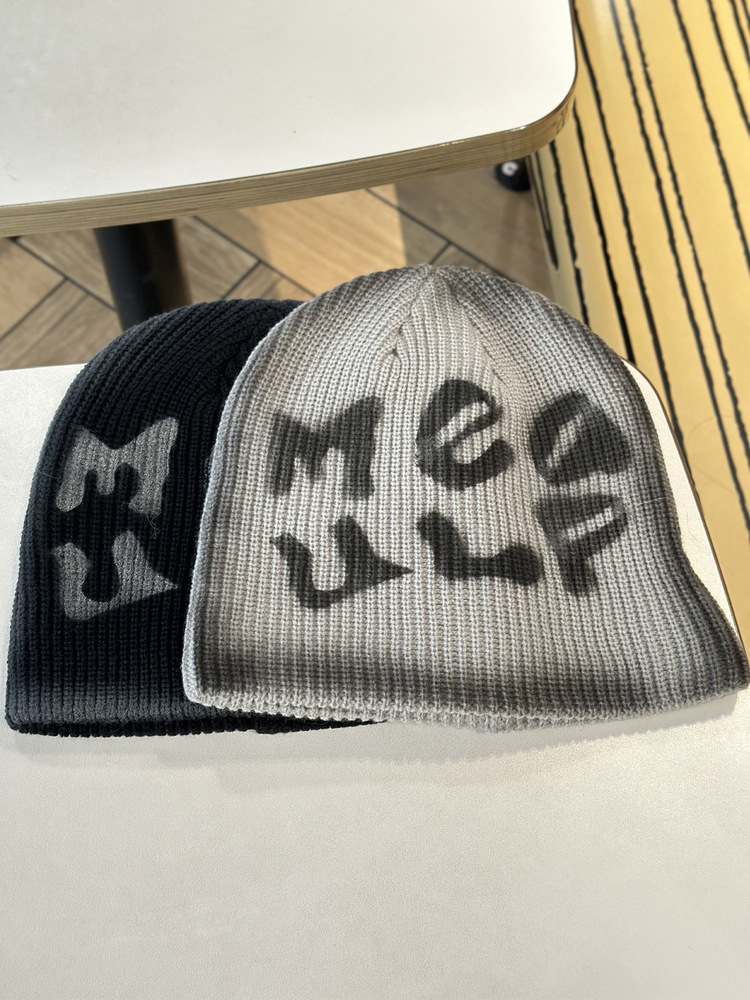 嘻哈帽子兔毛秋冬百搭针织帽潮牌日系甜美可爱保暖包头冷帽字母详情3