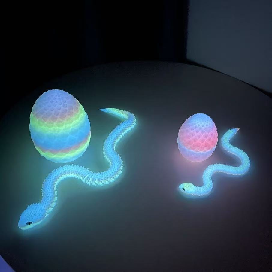 3D打印水晶蝰蛇蛇蛋旋转透明蛇蛋批发便宜逼真摆件网红摆摊男女孩详情4