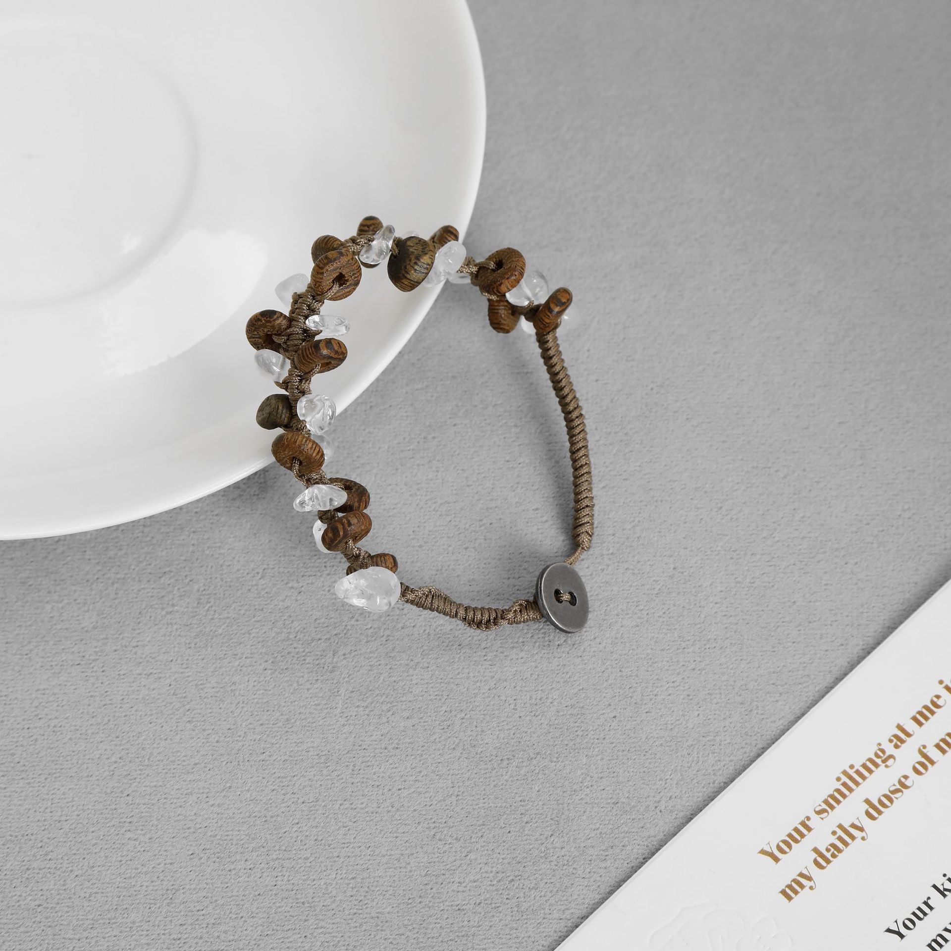 子XIU手稿系列织手链 新中式国风简约气质小众不规则碎石串珠手链详情6