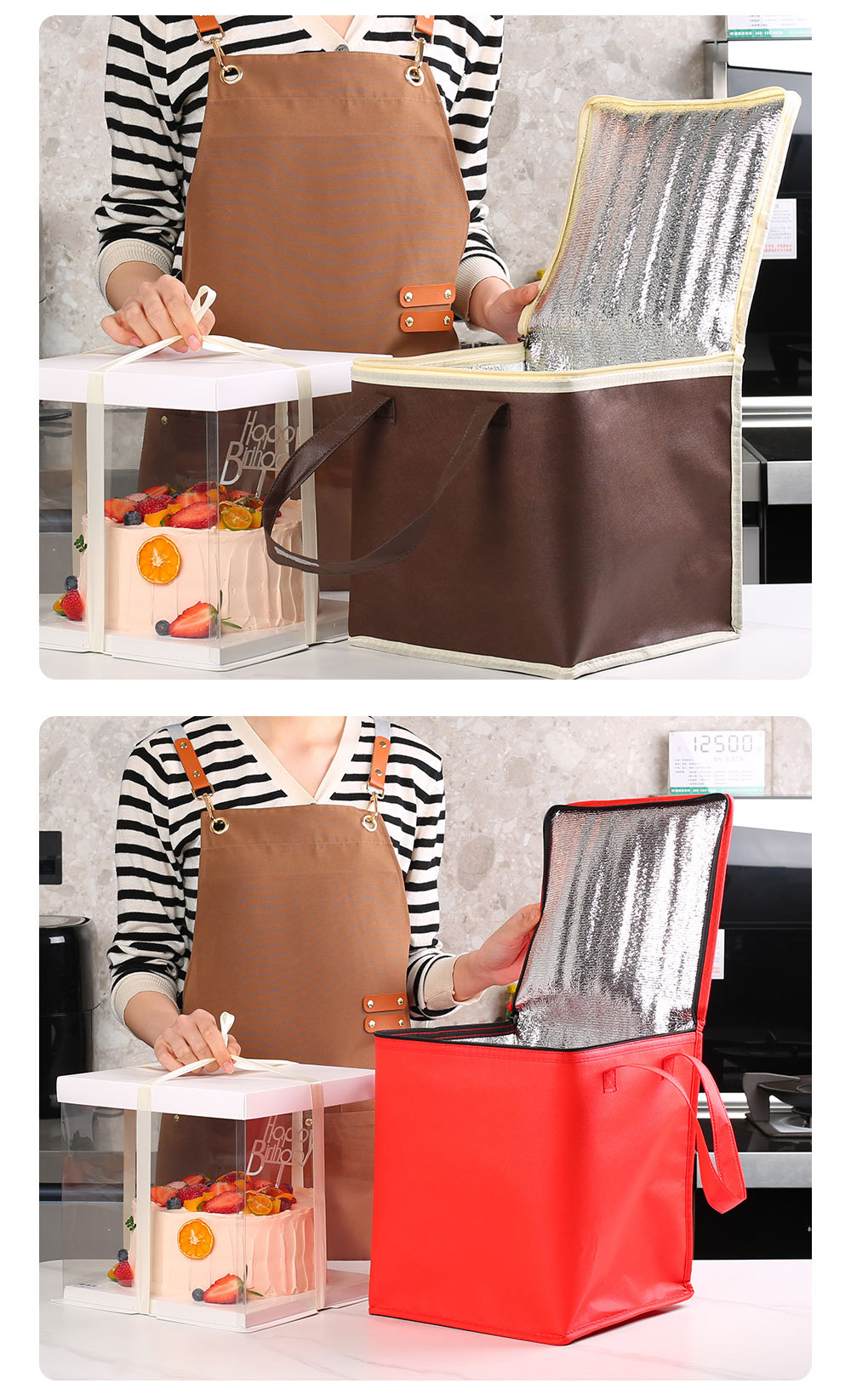 Cake insulated bag, takeout barbecue, hot pot, seafood cold preservation and freshness preservation large volume ice pack aluminum foil packaging handbag pic 14
