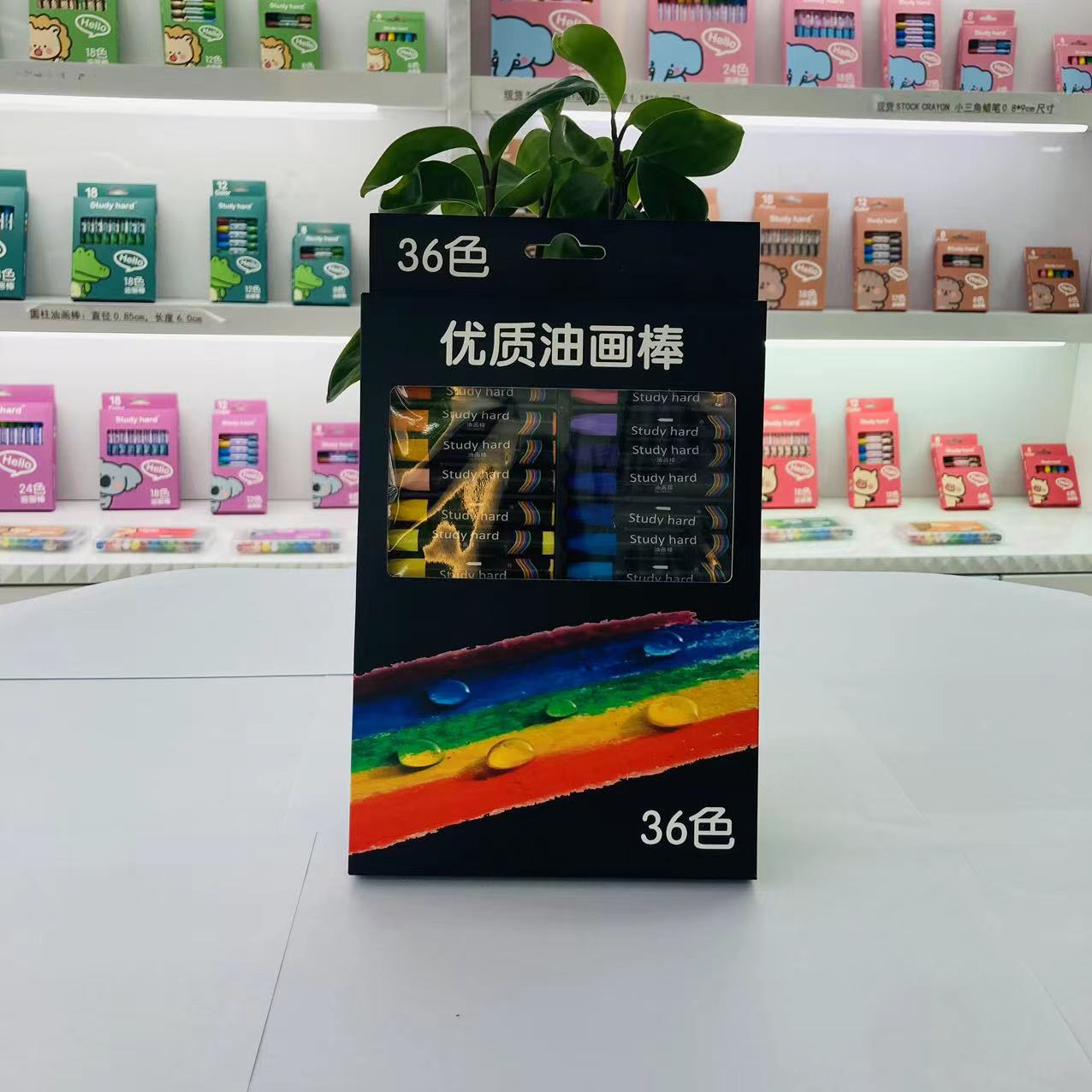 优质环保六角油画棒美术培训机构绘画班专用儿童叠色多彩油画棒笔详情14