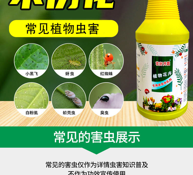 杀虫水乳剂批发绿植月季多肉花草除虫喷雾灭小飞虫药500ml杀虫剂详情6
