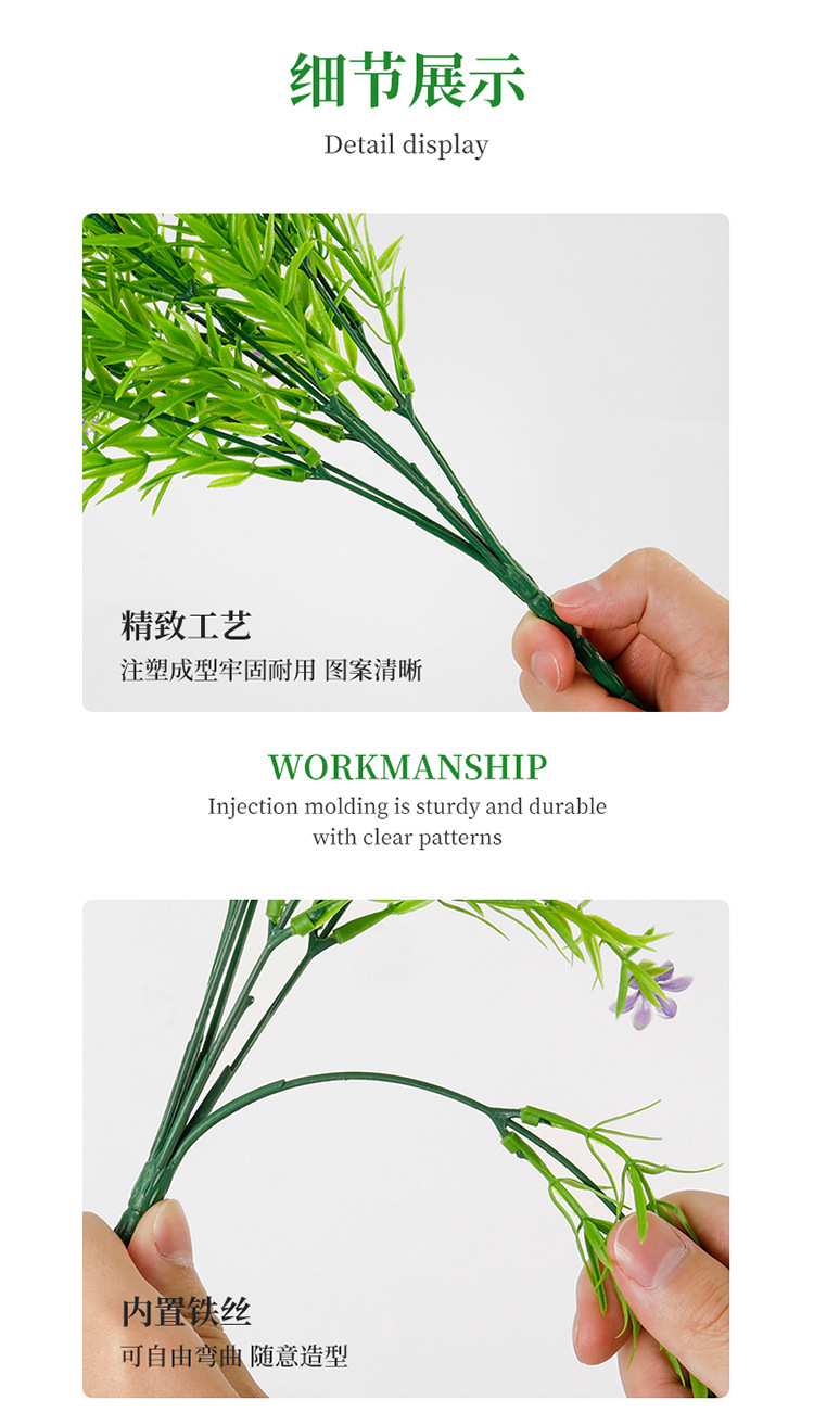 SheinTEMU热卖仿真花束绿植假花装饰塑料人造玫瑰批发办公文化园艺摆件详情3