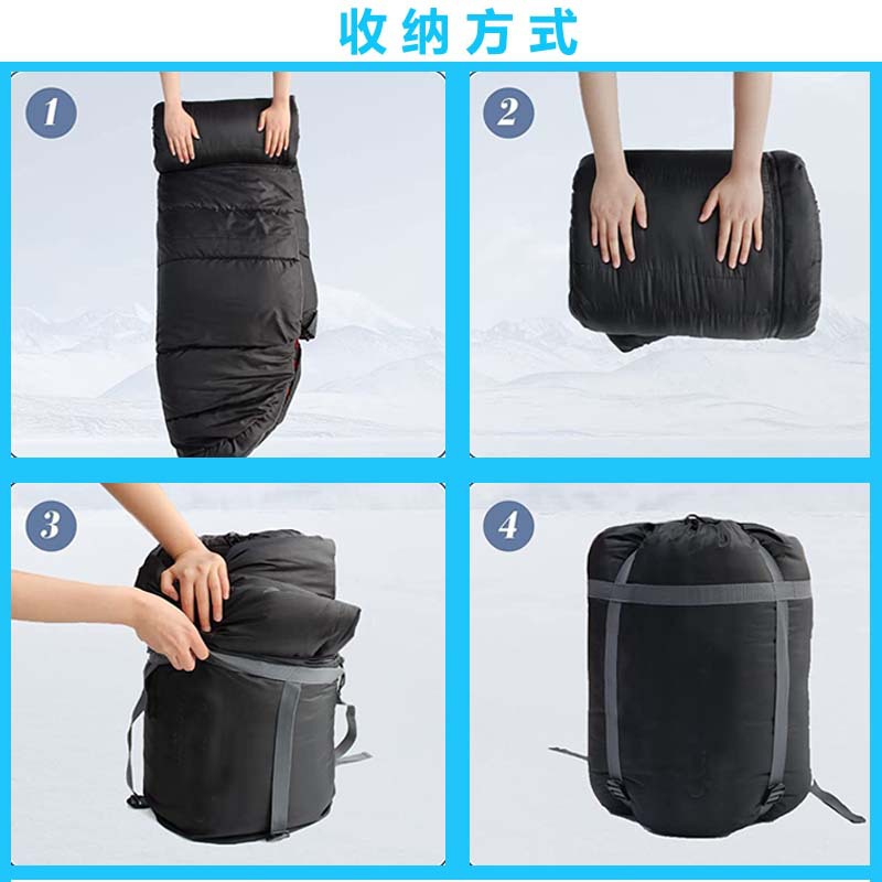 Cross-border cold-proof sleeping bag for adults, thickened and warm for outdoor use in spring, summer, autumn and winter, portable for camping and indoor use pic 14