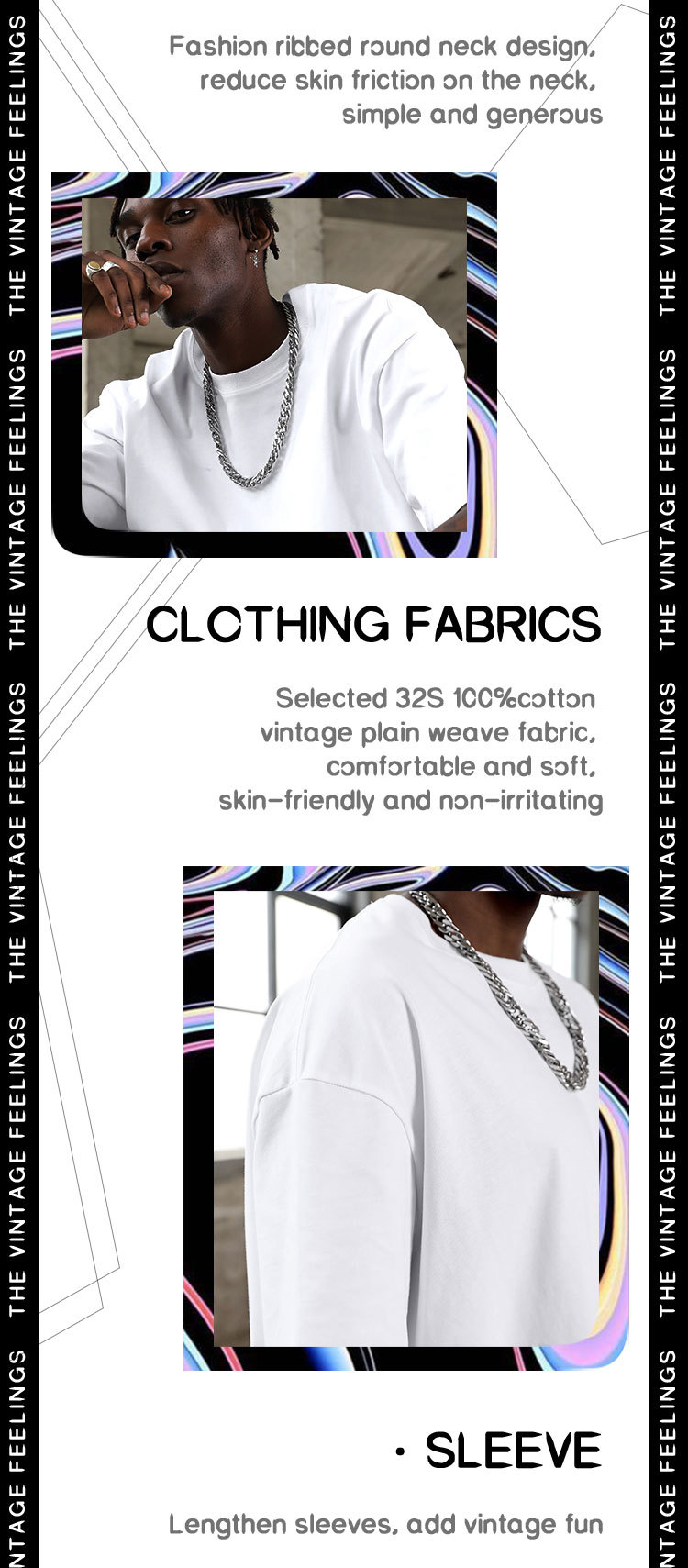 Summer high-quality cotton solid-color casual loose oversized T-shirt custom printed with pictures and logos pic 4