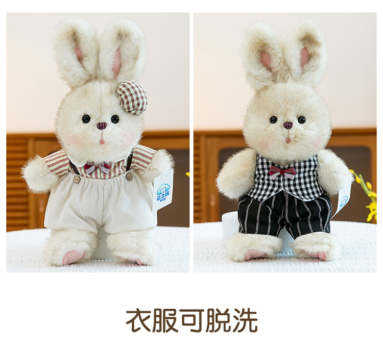 A pair of cute couple rabbit dolls, little white rabbit plush toys, bedpress dolls, wedding gift ornaments pic 13