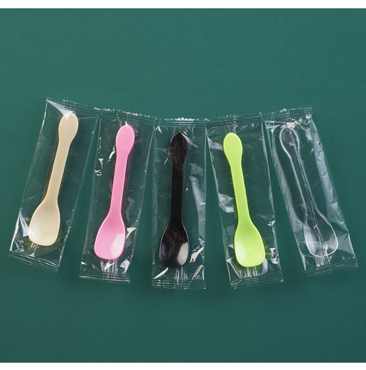 一次性塑料加厚勺子彩色甜品冰淇淋水果雪糕果冻布丁勺独立包装详情15