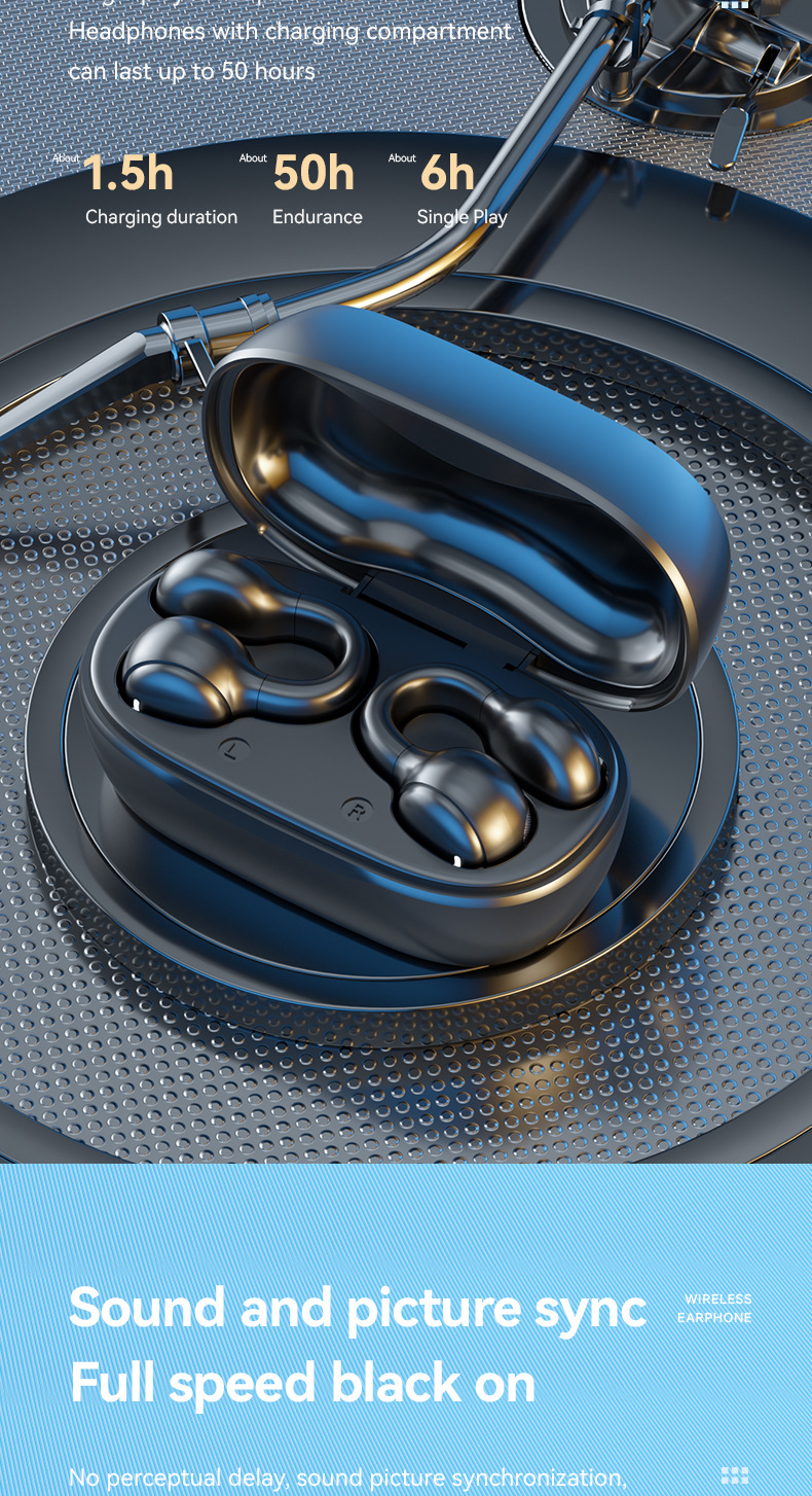 同声传译AI翻译蓝牙耳机镜面数显不入耳超好音质降噪耳机工厂批发价格详情9