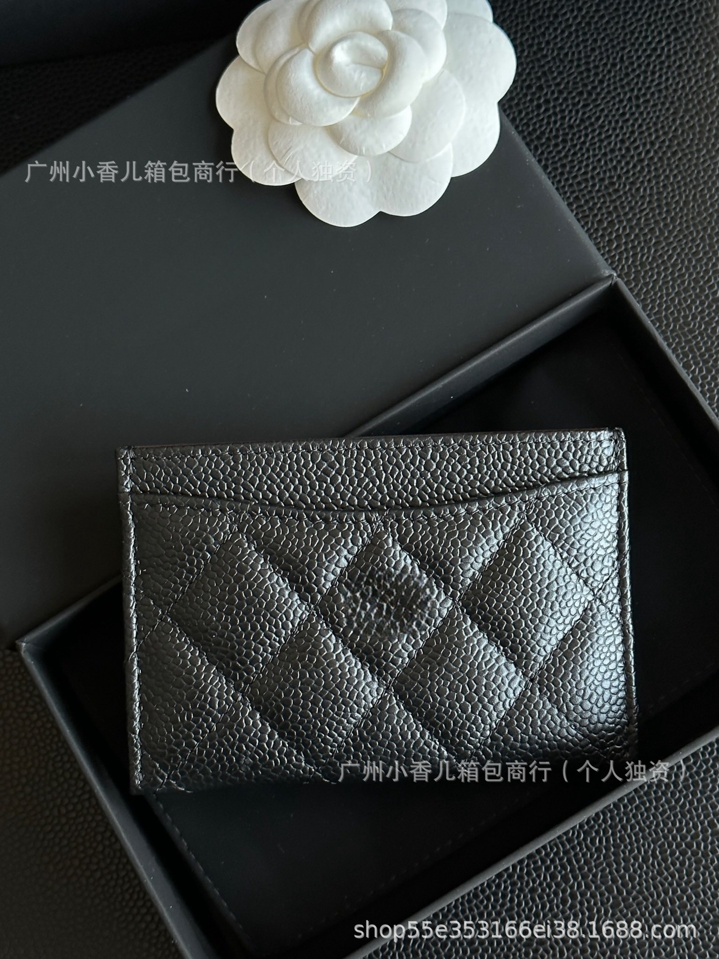 小香cf卡包卡夹零钱包菱格haas鱼子酱牛皮一折零钱包详情8