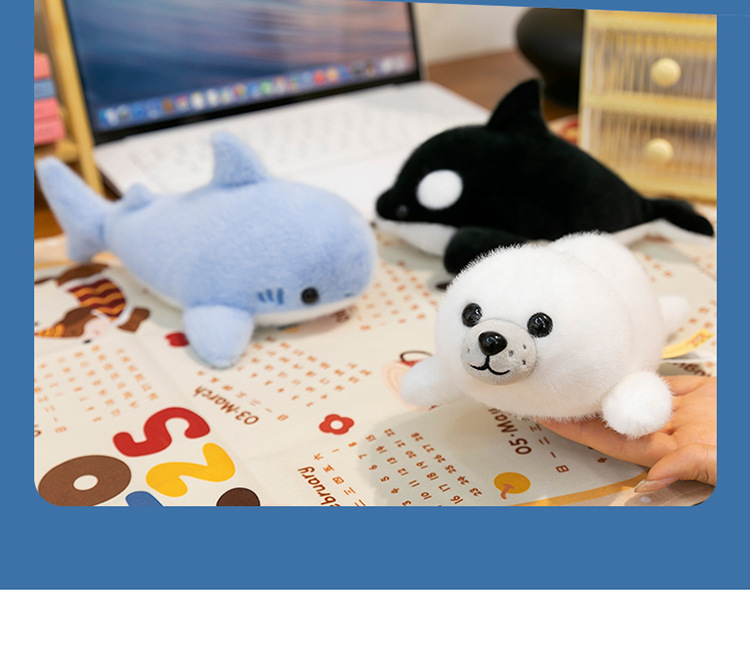 Ocean Series Black Tiger and Whale plush toys, aquarium souvenirs, Seal Palm Treasure event, and shark spray pic 4