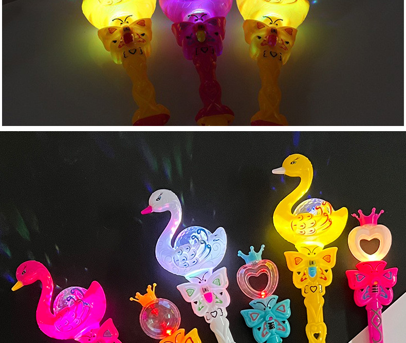 Small glowing swan, projection magic wand, little swan, flashing wand, magic wand, street stall selling hot toys wholesale pic 7