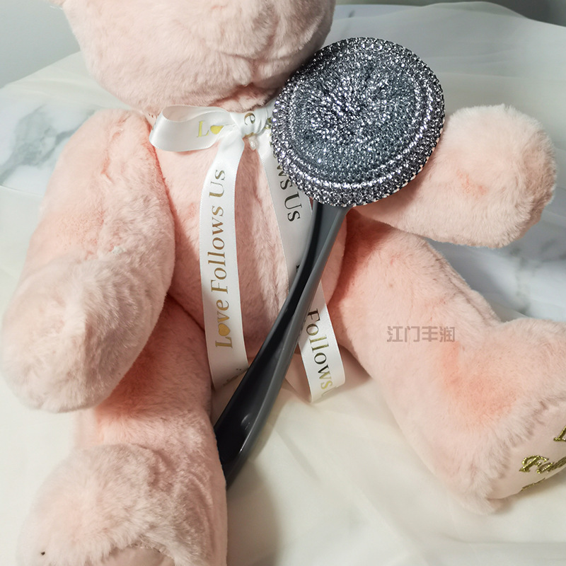 厨房钢丝球洗锅刷长柄可挂式多功能清洁刷家用洗碗球PET清洁刷详情11