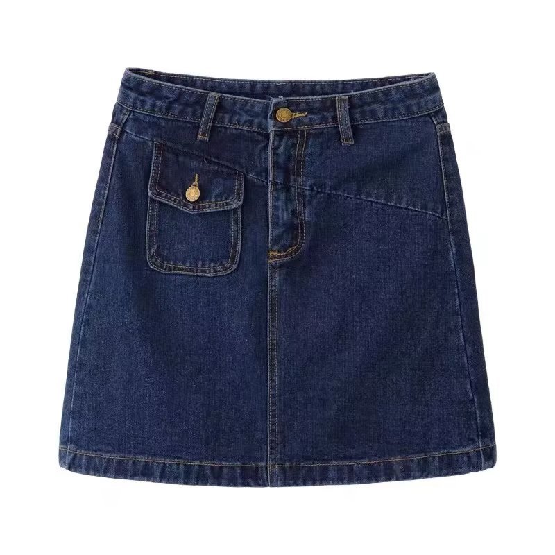 新款半身裙女2023年爆款蓝灰色高腰显瘦a字百搭包臀牛仔裙短裙夏详情15