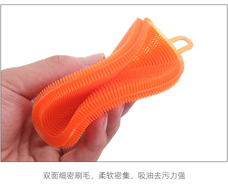 Kitchen pot washing, scrubbing and dishwashing magic tool, cleaning brush, scouring pad, silicone dishwashing cloth, special non-stick dishwashing brush, rag pic 13