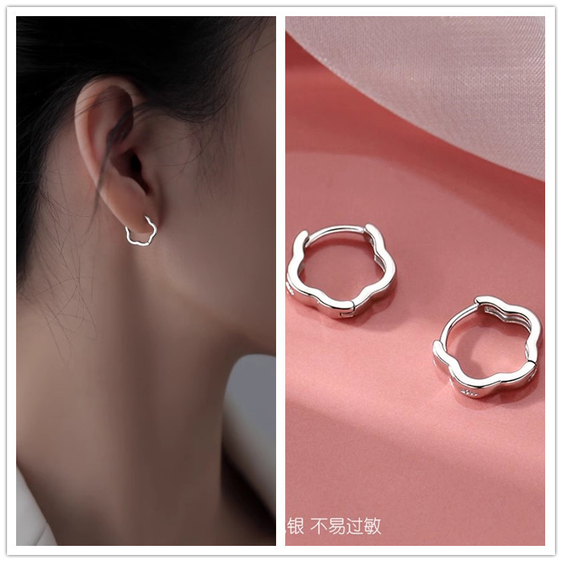 925 Silver Needle Earring Earrings for Women with a high-end feel, plain ring earrings, 2025 new bestseller, niche design, light luxury stud earrings pic 27