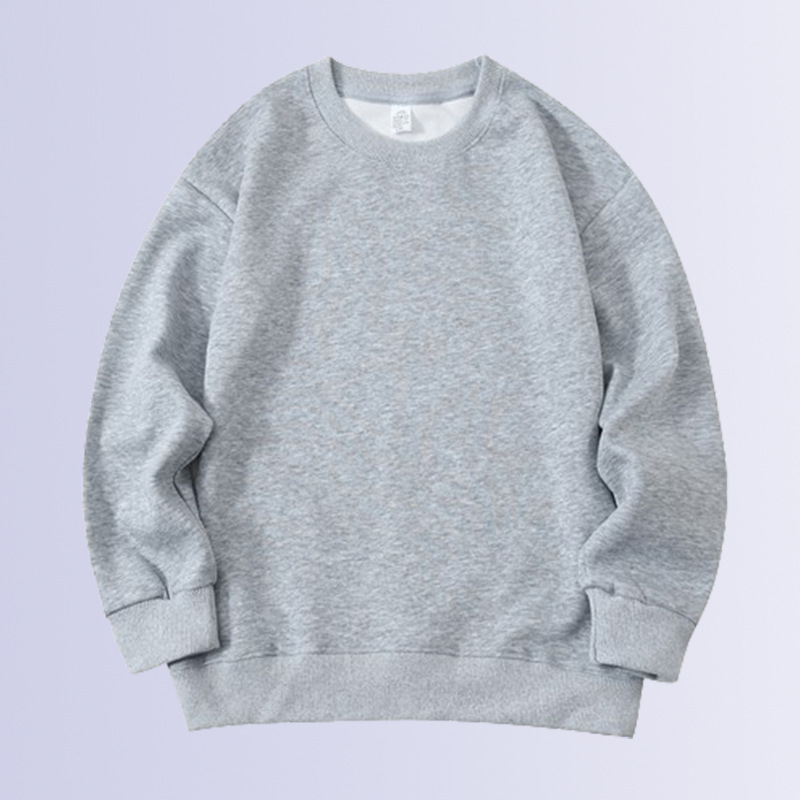 儿童纯棉圆领卫衣定制图案logo春秋款纯色320克光板卫衣跨境外贸详情18