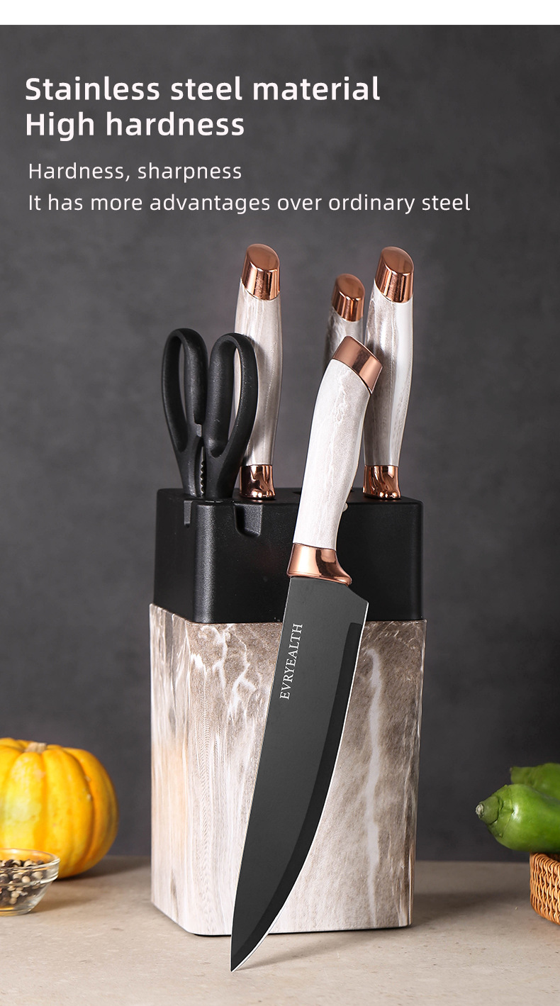 厨房刀具套装 不锈钢刀具厨师水果刀家用菜刀套装带刀架刀具大全详情33