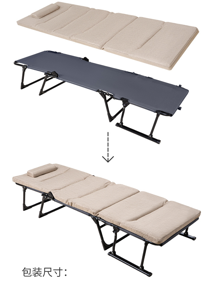 Folding bed, single person nap portable bed, office lounge chair, folding nap bed, home backrest chair, lazy sand bed pic 14