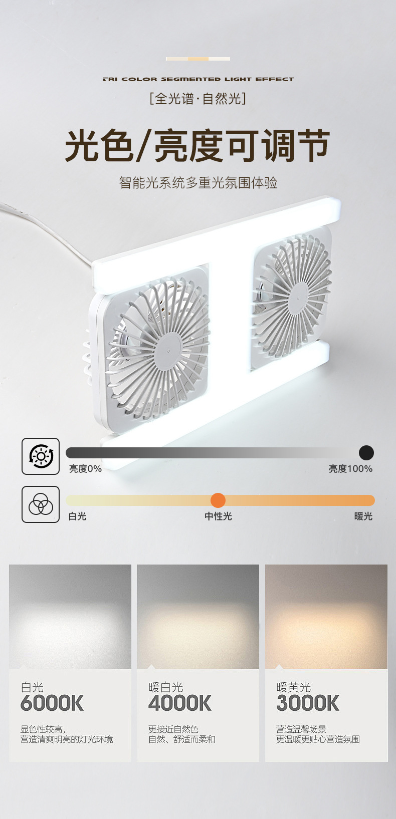 新款e27螺口灯头吊顶led双头风扇灯家用客厅卧室办公室遥控电风扇详情16