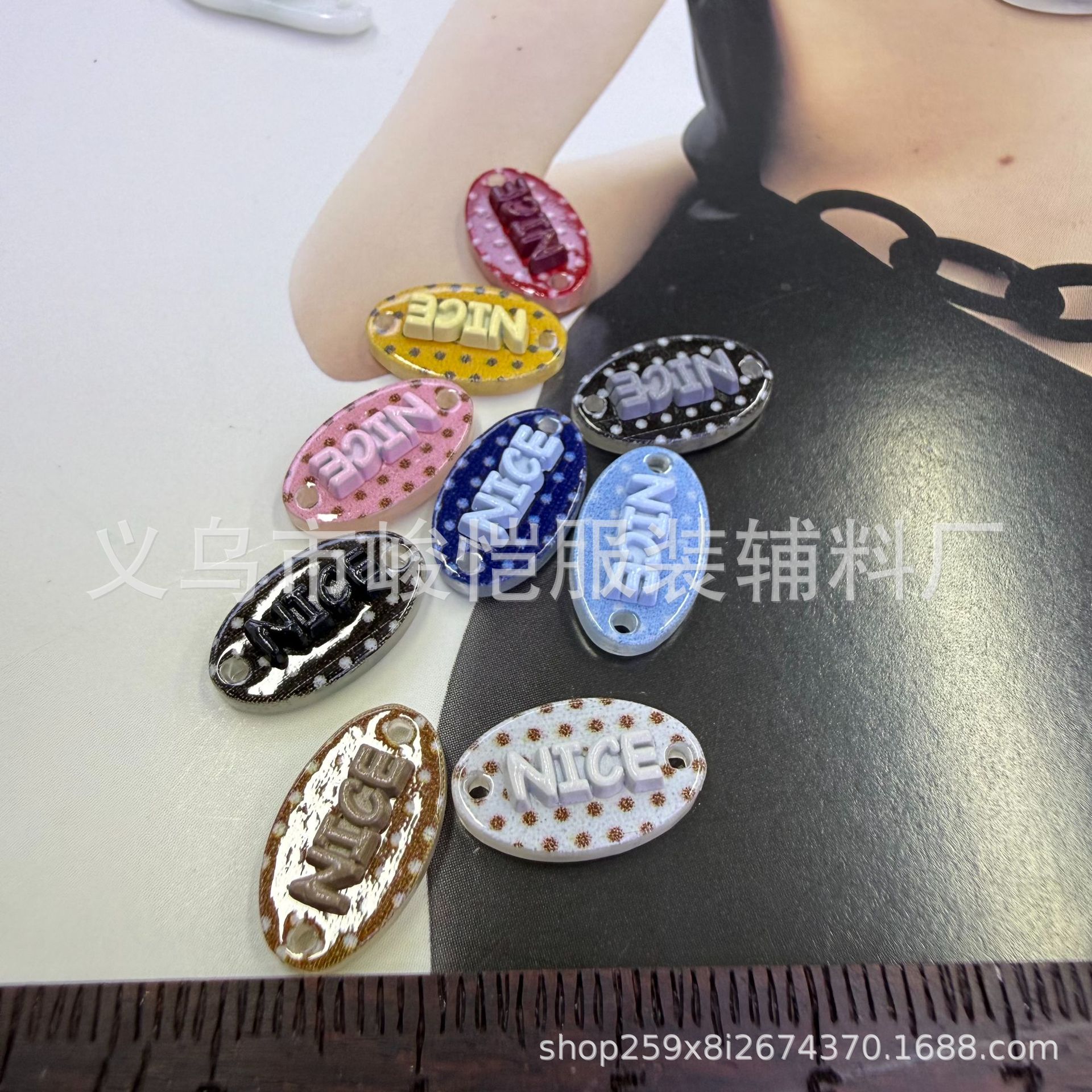 NICE word color oval Thangka pendant, stainless steel gold-plated octagonal star accessory pic 10