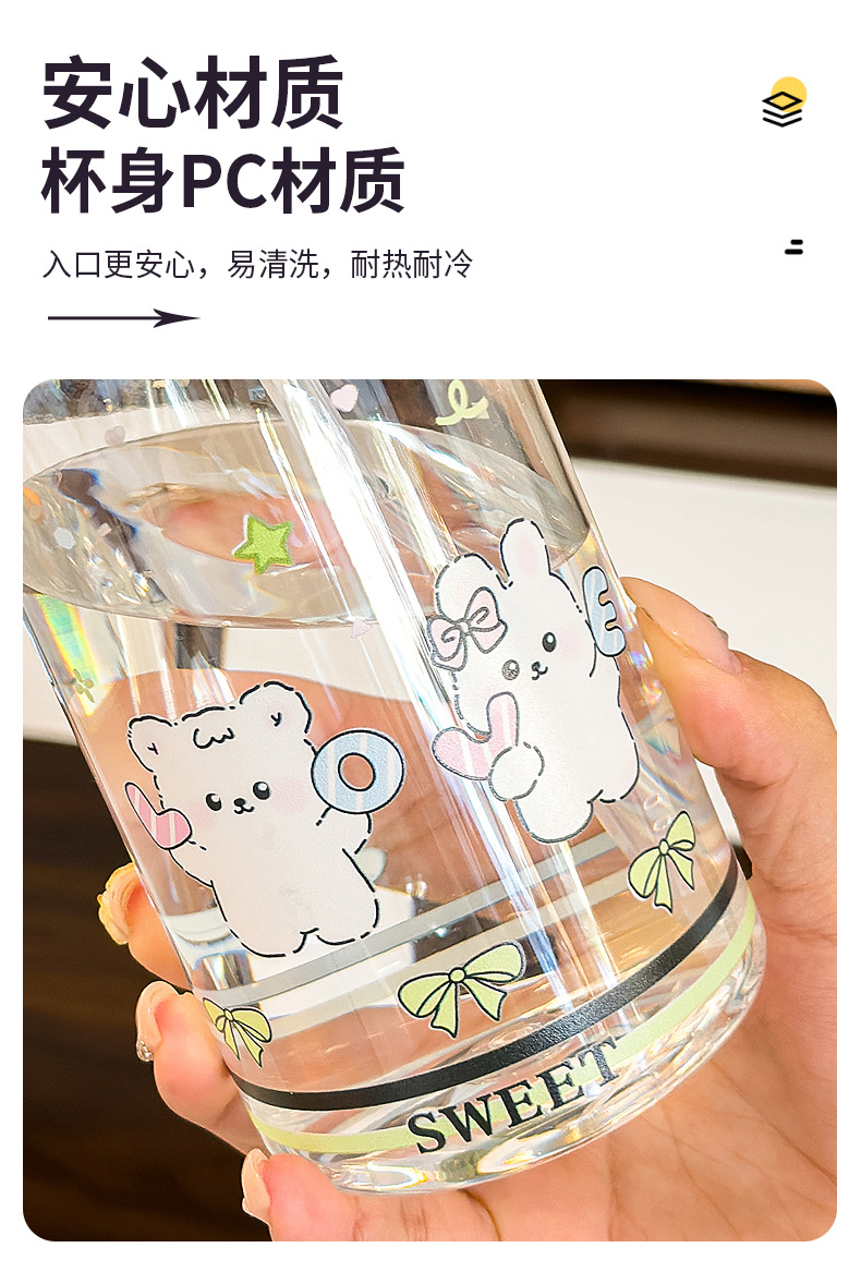 塑料儿童水杯卡通斜跨杯180ml防漏便携可爱杯 pic 5