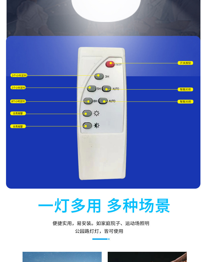 Cross-border solar bulb lamps, power outage emergency household outdoor lighting lamps, night market street stall camping LED bulb lamps pic 11