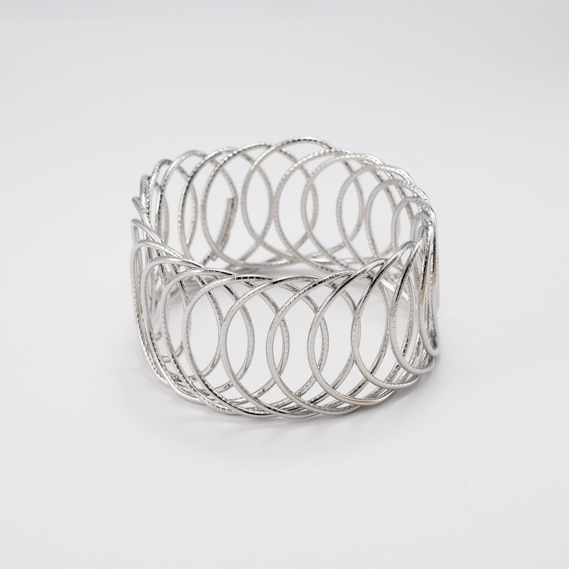 The metal hollowed-out bracelet ring of the same style as AM from Europe and America, with a unique cross-border personality pic 4