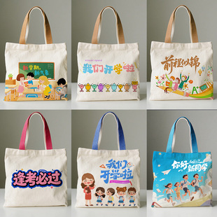 Customized blank drawstring canvas drawstring bags in stock, thickened large-capacity cotton storage bags, new canvas bags wholesale pic 4