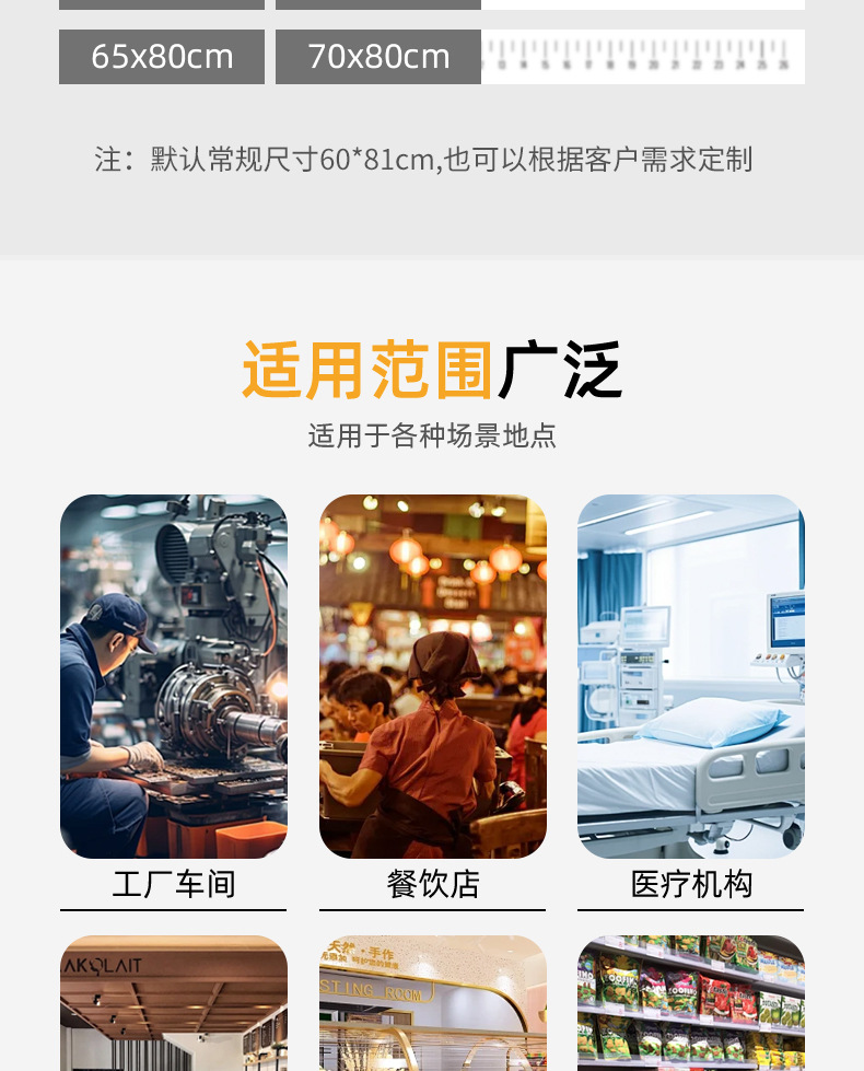 纯棉防水围裙餐饮专用定制logo超市干洗店挂脖可调节工作服围腰女详情10