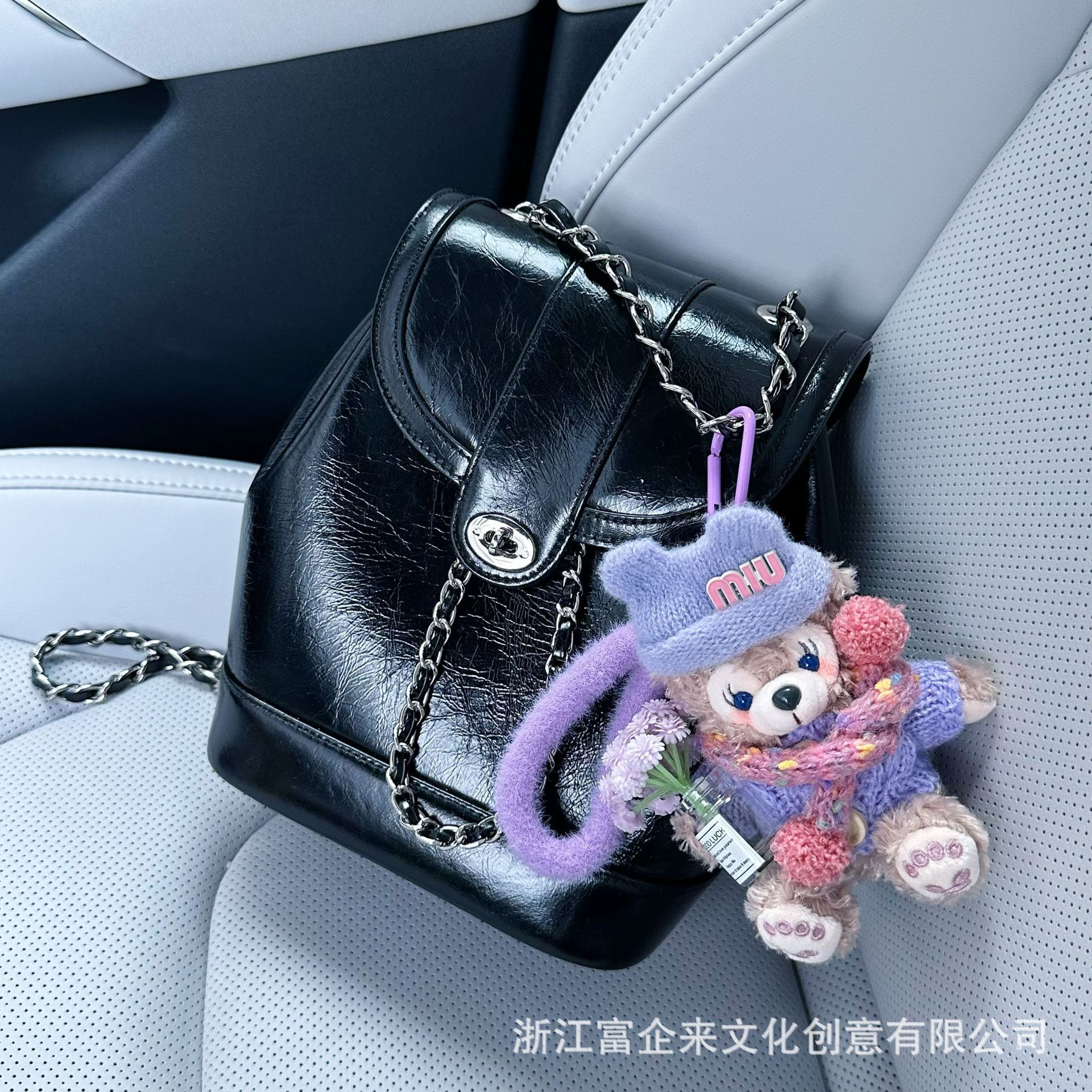 Fuqilai cartoon Shirley Rose pendants, fluffy plush dolls, car keychains, cute bag pendants wholesale pic 6