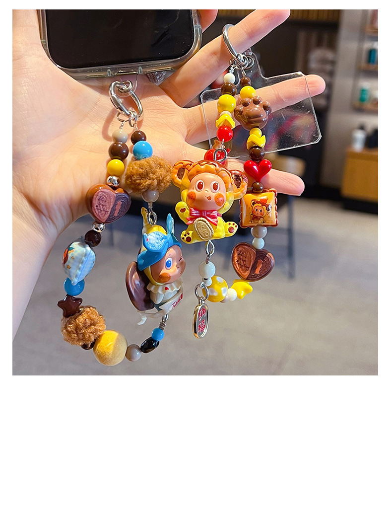手工diy星星人公仔串珠手机链条挂件萌粒改娃包包钥匙扣挂饰配件详情10
