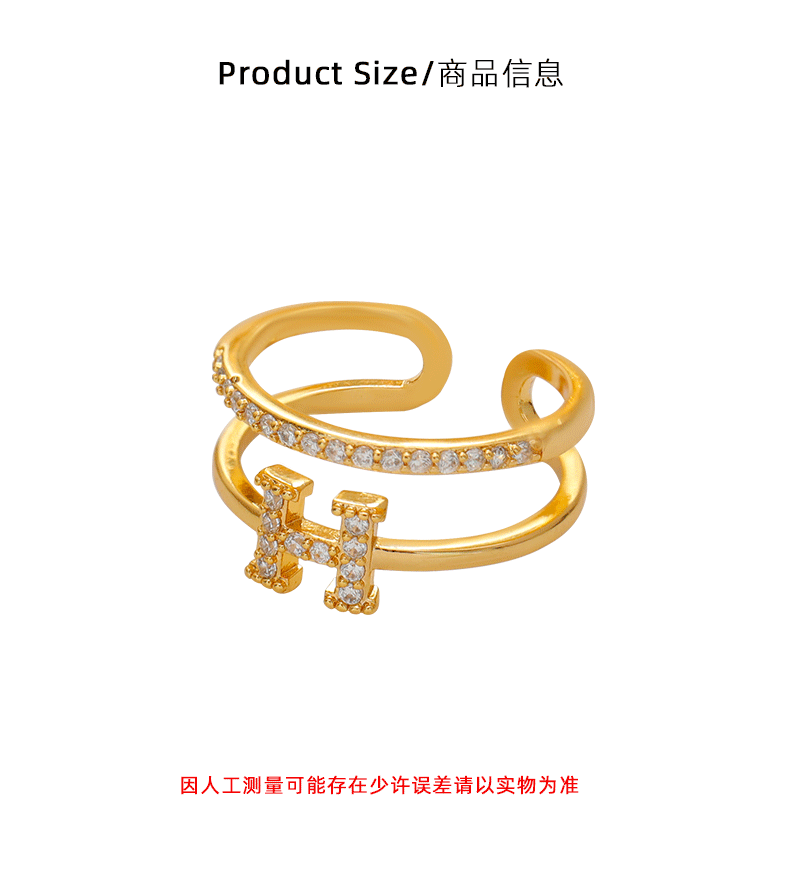 Hyacinth nicho diseño sentido anillo de letras moda de las mujeres lujo ligero desplazamientos ajustable anillo de dedo 2025 tik yin boom estilo pic 3