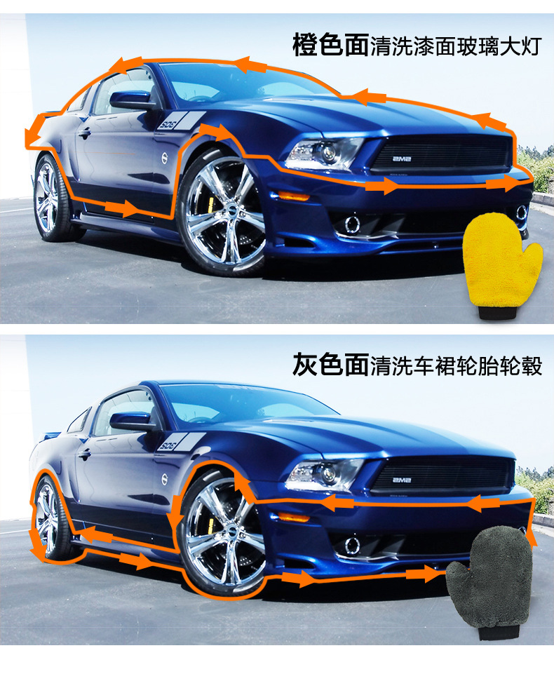 Car wash gloves, double-sided coral fleece thickened super absorbent car cleaning gloves, wholesale car wash store car cleaning tools pic 9