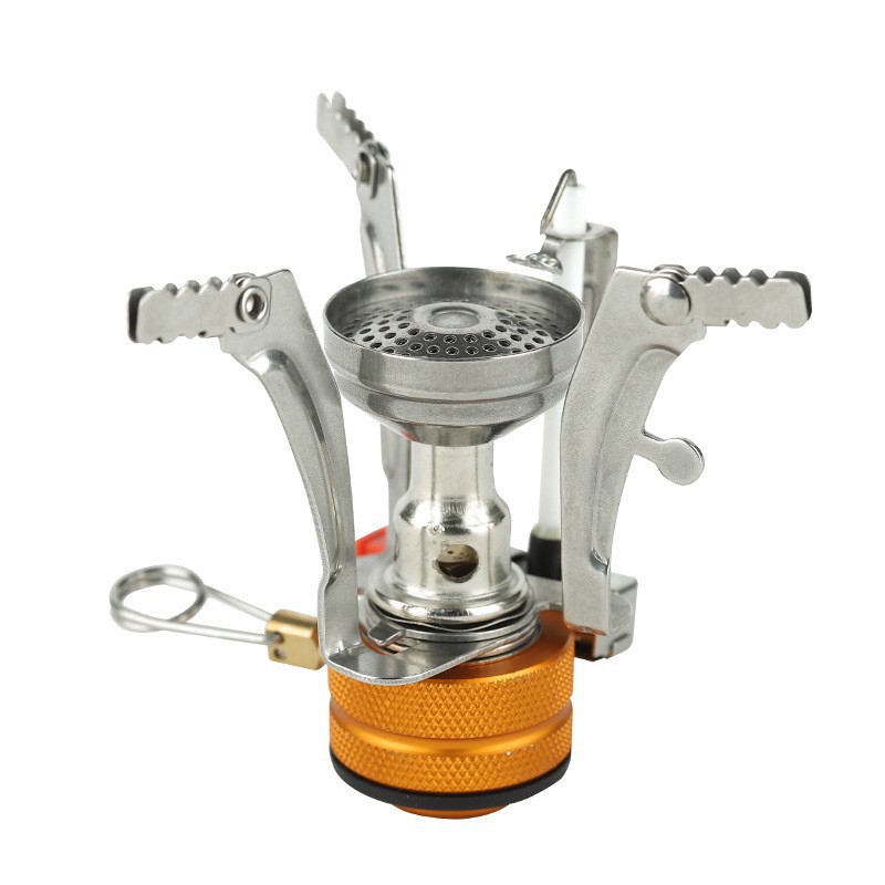 Portable folding mini outdoor gas stove, camping cookware, windproof and quick-heating camping burner, one-piece mini burner pic 12