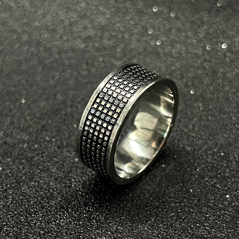 跨境供应钛钢戒指龙纹心电图心形不掉色男款不锈钢手饰 饰品批发详情15